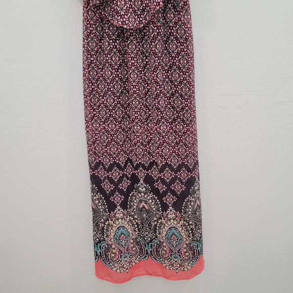 💕 Xhilaration Boho Red & Black Maxi Dress Women's Size XS - Picture 8 of 10